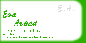 eva arpad business card